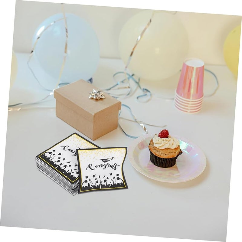 مناديل حفلة التخرج 100 قطعة مناديل سميكة ماصة للمشروبات والمقبلات والحلويات - Image 5